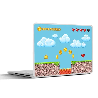 Produktbild von MuchoWow® Laptop Aufkleber Sticker Cover Spiele - Retro - Spielhalle 36.5x27.5 cm - Laptop-Sticker