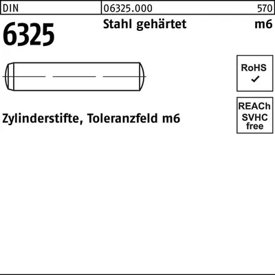 Produktbild von Reyher  Zylinderstifte DIN 6325 Stahl 2 m6x8 (100 Stück)