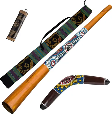 Immagine prodotto di Pacchetto Didgeridoo Dreamtime - Include boomerang, bastone della pioggia e borsa
