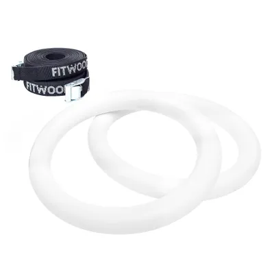 Produktbild von Fitwood Turnringe-Set "Ulpu", Weißes Holz, schwarzes Band