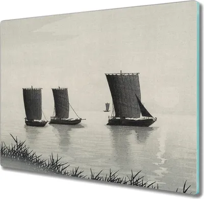 Produktbild von Coloray Kochplattenabdeckung Herdabdeckplatte 60x52 cm Hackbrett Schneidebrett Küchenbrett - Seeschiffe Himmel Wasser