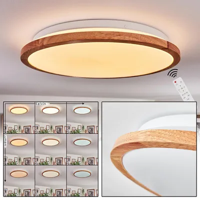 Produktbild von Cuorgnè Deckenlampe aus Metall/Holz/Kunststoff in Weiß/Natur