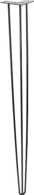 Produktbild von WAGNER Möbelbein HAIRPIN LEG Retro - 12 x 12 x 111 cm, Stahl, schwarz, Bein schräg & Anschraubplatte - 12821101