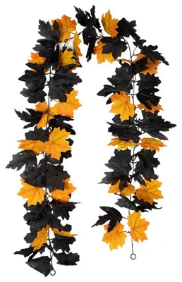 Immagine prodotto di Ghirlanda autunnale di 175 cm con foglie d'acero, ideale per decorazioni interne ed esterne