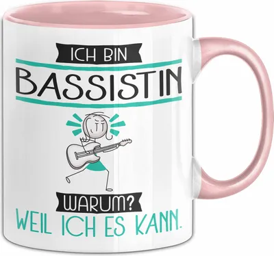 Produktbild von Bassistin Tasse Geschenk Ich Bin Bassistin Warum Weil Ich Es Kann Geschenkidee Geburtstag (Rosa)