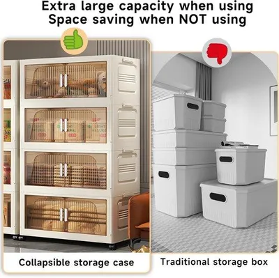 Produktbild von Klappbarer Holzstapelschrank auf Rädern