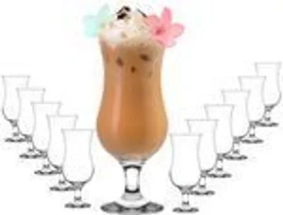 Produktbild von PLATINUX Cocktailgläser 400ml (max. 470ml) aus Glas Set 12-Teilig Longdrinkgläser Partygläser Hurricanegläser Groß klar