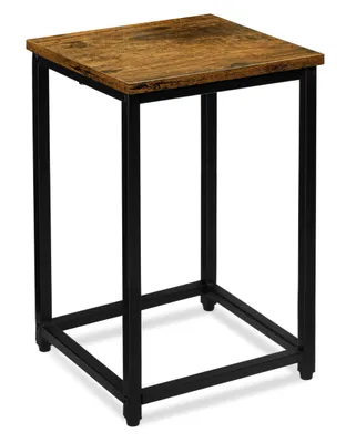 Produktbild von Blumenständer Loft aus Metall – moderner Pflanzenhocker – 40 cm – Eiche rustikal