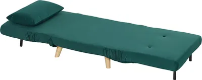 Produktbild von Schlafsessel, Klappsessel mit Bettfunktion, Zierkissen, klappbarer Relaxsessel mit Verstellbarer Rückenlehne in Samtoptik, für Wohnzimmer, Dunkelgrün |