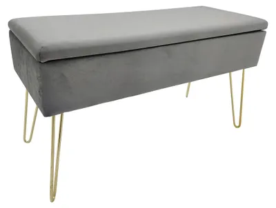 Image de Table de maquillage Velours avec rangement et pieds en métal