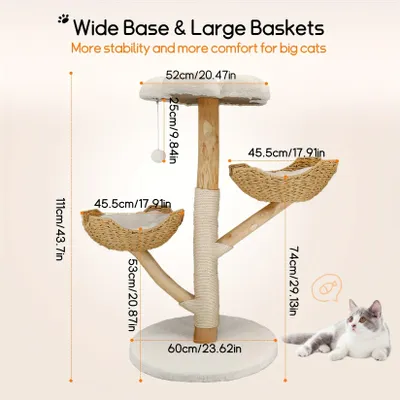 Immagine prodotto di Albero per gatti - Tiragraffi - Mobile per gatti - Casetta per gatti - Tiragraffi per gatti - Altezza: 11 cm - Robusto e stabile