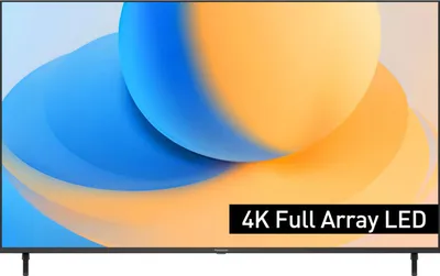 A Panasonic TV displaying a colorful abstract image.