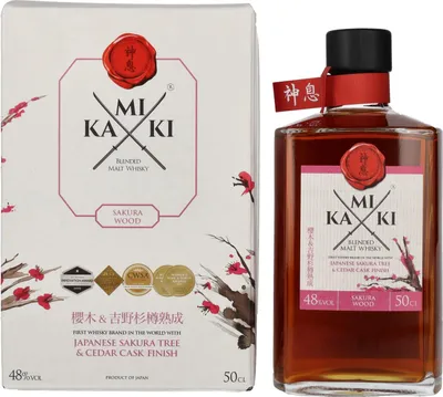 Produktbild von KAMIKI Blended Malt Whisky SAKURA & CEDAR Cask Finish 48% Vol. 0,5l in Geschenkbox