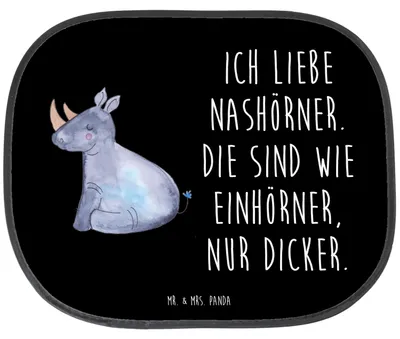 Produktbild von Mr. & Mrs. Panda auto fensterblende Einhorn Nashorn - Schwarz - Geschenk, Hitzeschutz, Autosonnenschutz, Unicorn, Autoscheiben Sonnenschutz, Regenbogen, Sonnenblende, für