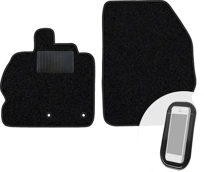 Produktbild von moto-MOLTICO Vorne Fußmatten Auto Velours Autoteppiche Schwarz Automatten Set 2-teilig passend für Renault Scenic III 2009-2016