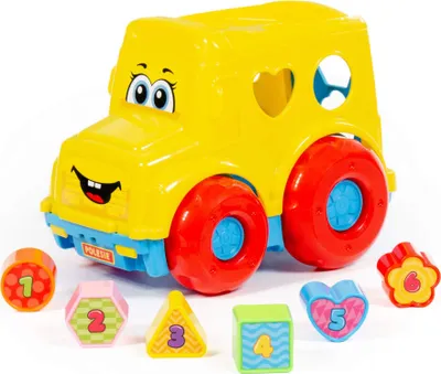 Produktbild von Sortierspiel Steckspiel Bus Baby Lernspielzeug m. Zahlen-Stecksteinen +12M