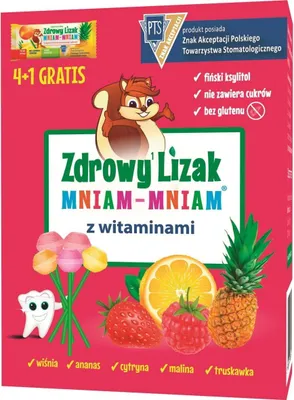 ZDROWY LIZAK Z WITAMINAMI BEZ CUKRU BEZGLUTENOWE (4 + 1 GRATIS) 30 g - MINIAM-MNIAM STARPHARMA