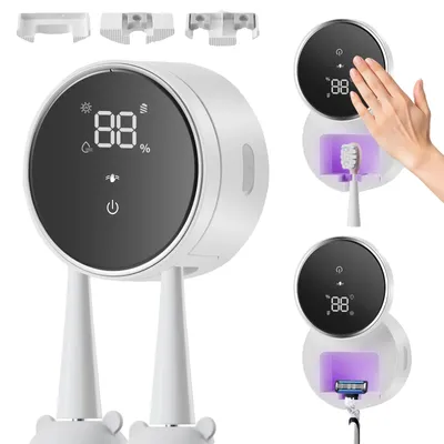 Produktbild von Zahnbürstenaufbewahrung Sterilisator, UV-Sanitisierung, Wandmontage, WEISS