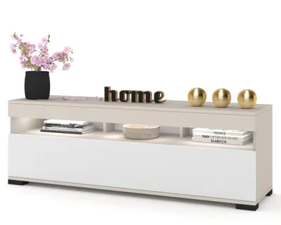 Produktbild von Fernsehschrank TV-Lowboard PLAY STEHEND Mit LED Cashmere/Weiß Matt 120cm