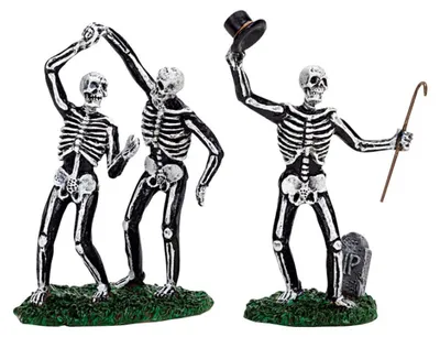 Productafbeelding van Kerstfiguur Dancing skeletons set of 2 LEMAX