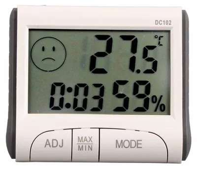 Zdjęcie produktu dla Monitor temperatury i wilgotności, urządzenie pomiarowe, trwałe, funkcja alarmu, 2 tryby czasowe, idealne do ogrodu, domu i biura