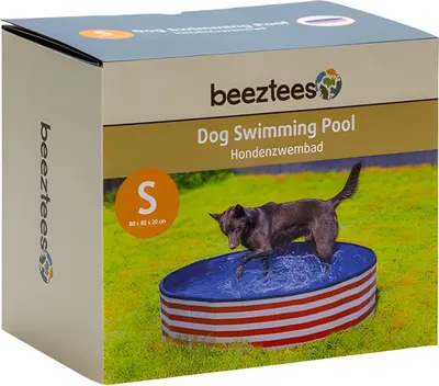 Produktbild von Beeztees Hundepool Doggy Dip rot/weiß, Maße: 80 x 80 x 20 cm