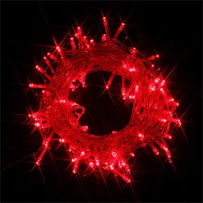 Produktbild von 10M 100 LED Lichterkette Rot 8 Lichtmodi Party Garten Innen Außen Deko Weihnachtsbeleuchtung