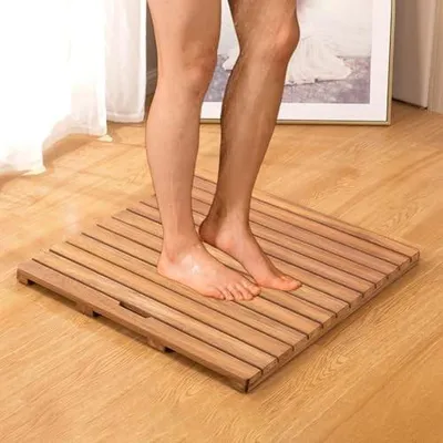 Productafbeelding van Houten Antislip Badmat voor Douche en Badkuip