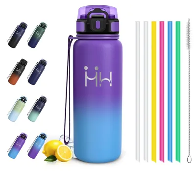 Produktbild von Edelstahl Trinkflasche 750ml lila/himmelblau, isoliert, auslaufsicher, mit