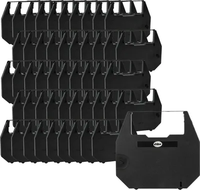 Produktbild von vhbw 50x Farbband Schriftband kompatibel mit Butec 3000, 4000, 4004, 4005, 1001, 1005, 2000, 2002, 250 E, 12 Nadeldrucker, Bondrucker - Schwarz