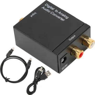 Immagine prodotto di Convertitore digitale/analogico, adattatore digitale/analogico, convertitore RCA/ottico, convertitore analogico/ottico digitale RCA, adattatore RCA/ottico, convertitori di segnale