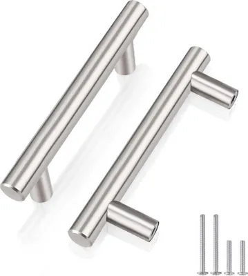 Produktbild von 15 Stš¹ck Schrankgriffe 64mm Lochabstand, Silber M?bel Griffe fš¹r Kš¹che, Stahl Schrank Griffe, Kitchen Handles T Bar Shape