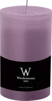 Produktbild von Rustic Stumpenkerze 130 x Ø 78 mm (H x Ø), Farbe Mauve Lila, mit Abbrandschutz, durchgefärbte Stumpenkerzen in rustikaler Optik, geeingnet für Deko, P
