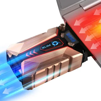 Produktbild von KLIM Cool+ Notebook-Kühler aus Metall - Der Stärkste - Vakuum USB für Sofortige Kühlung - Cooler Ständer Kühlpad Gegen die Überhitzung