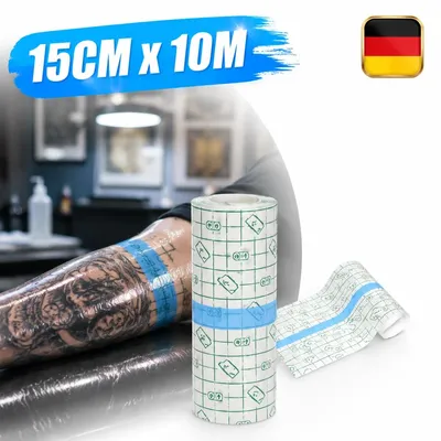 Produktbild von Duschpflaster Tattoo Folie 1 Rolle 15cm x 10m wasserfest selbstklebend Schutz