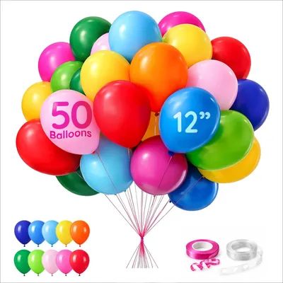 50 Latex-Luftballons 30 cm – bunt für Geburtstag & Hochzeit