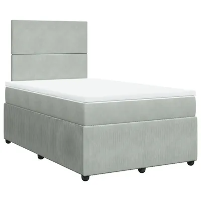 Produktbild von vidaXL Boxspringbett mit Matratze Hellgrau 120x190 cm Samt