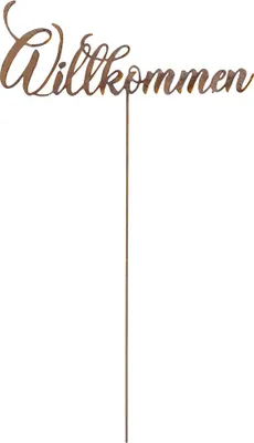 Produktbild von Badeko Topfstecker Willkommen 54 cm rostbraun