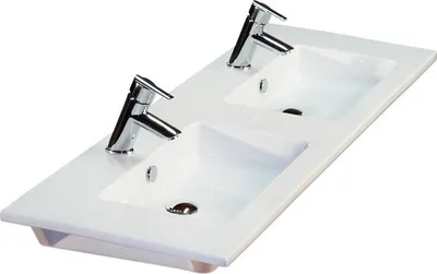 Produktbild von Sanox Doppelwaschtisch Gala 141 x 46 cm weiß glänzend 10210601