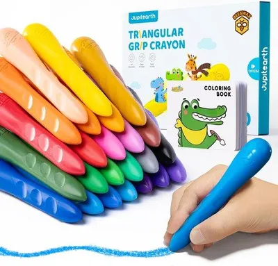 Produktbild von Famanu Set von 24 Buntstiften für Kinder mit Malbuch und Aufklebern - Mehrfarbig