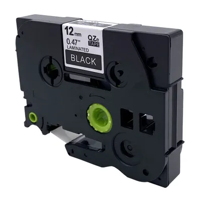 Produktbild von DULA Etikettenband - Kompatibel mit Brother P-Touch Tze-335 - 1 Stück - Weiß auf schwarz - 12mm x 8m