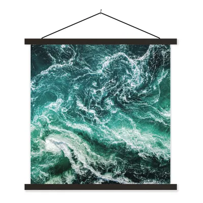 Produktbild von MuchoWow® Textilposter Ozean - Wasser - Meer - Luxus - Grün - Türkis 90x90 cm mit schwarzem Rahmen - Magnetisches