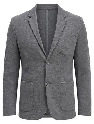 Image de OMBRE : Veste blazer slim fit, design structuré, couleur graphite, taille S