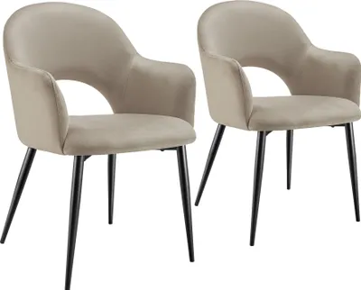 Produktbild von tectake® Armlehnstuhl Sachel in Samtoptik, gepolstert 57 x 61,5 x 87,5 cm