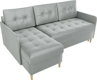 Produktbild von BroMARKT Ecksofa mit Schlaffunktion und Bettkasten Fado Grau Samtstoff Links