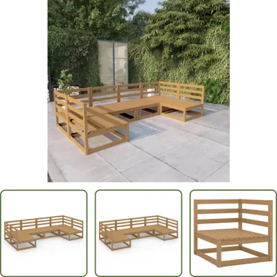 Produktbild von The Living Store 6-tlg. Garten-Lounge-Set Massivholz Kiefer