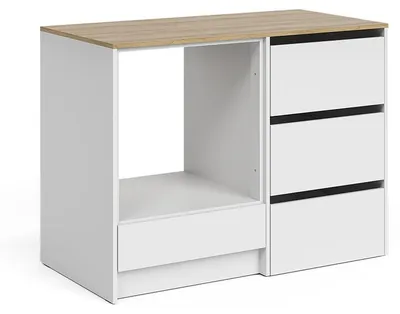 Productafbeelding van Onderkast voor oven Vicco Viktor, wit/ambachtelijk eiken, 116,8 cm, met 4 praktische lades, model 62866