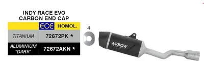 Produktbild von ARROW Slip-On Auspuff genehmigt Indy Race EVO schwarz Alu-carbon cap KTM 125 Enduro R/SMC