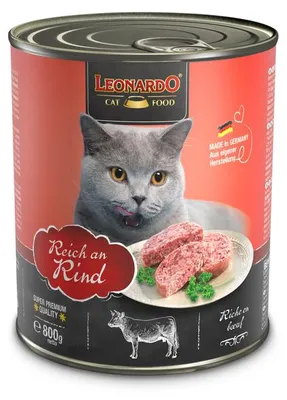 Produktbild von LEONARDO Katzenfutter Rind, aus frischen Fleischerzeugnissen, hohe biologische Wertigkeit