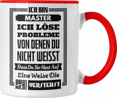 Produktbild von Trendation - Master Prüfung Tasse bestanden Geschenk Abschluss Masterarbeit Exam Prüfung (Rot)
